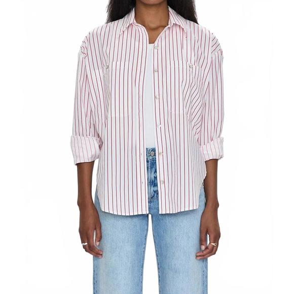 PISTOLA Tops - NEW PISTOLA samantha relaxed shirt in ruby stripe